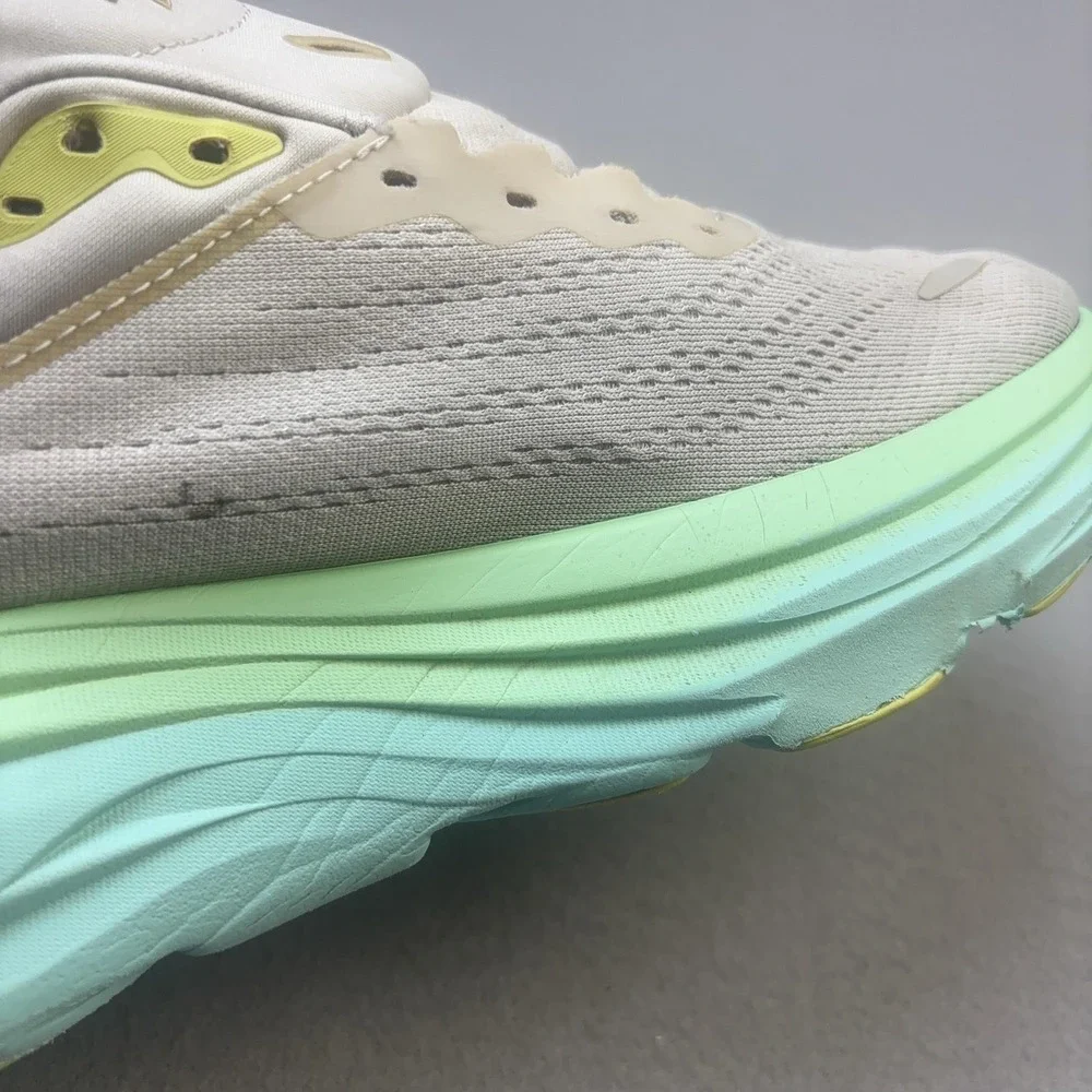 Hoka One One Bondi 8 Shoes Womens Size 9.5 White Running Sneakers 1127952 BDBSO